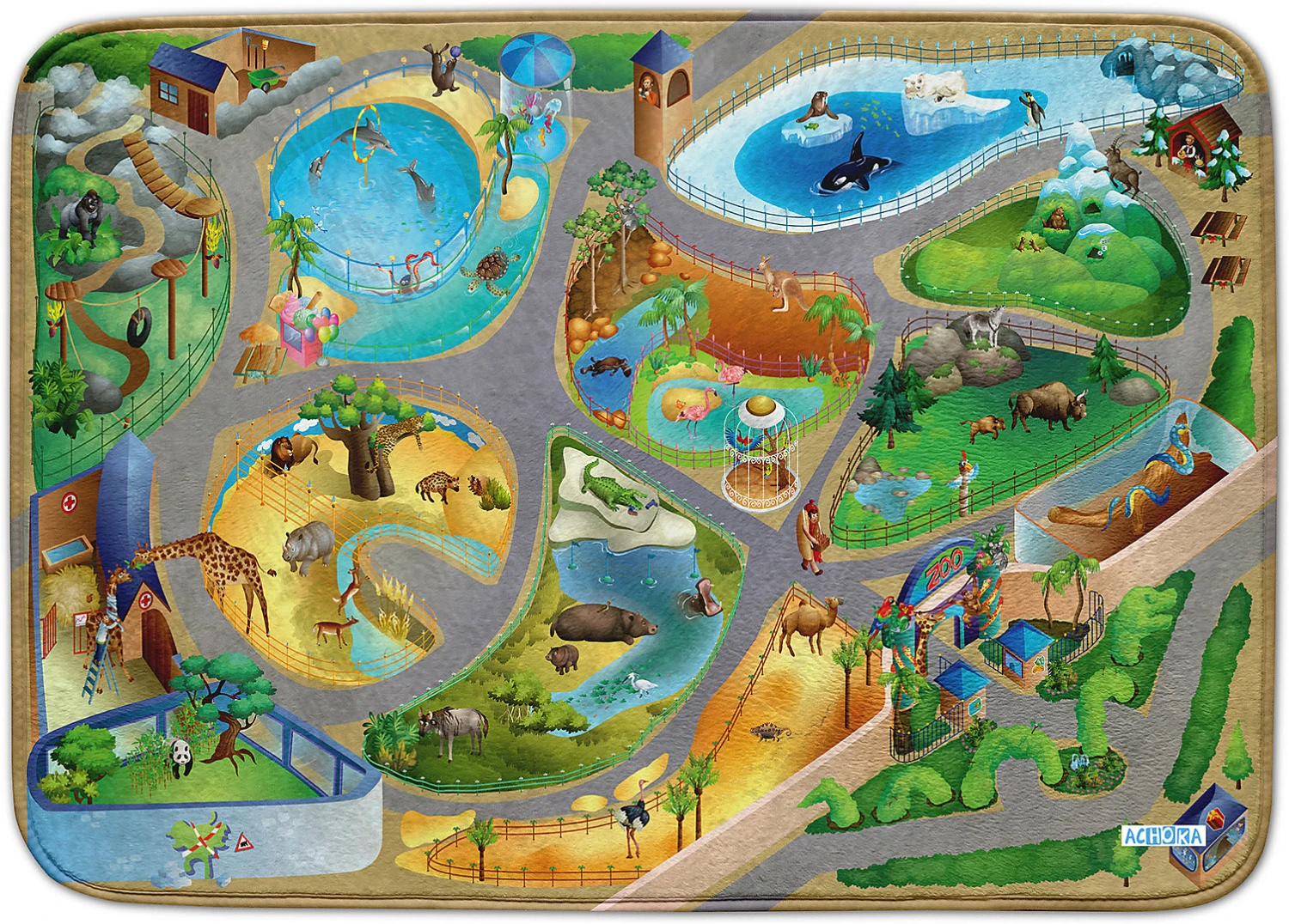Ultrasoft Spielteppich, Zoo, 100 X 150 Cm 1 Ultrasoft Spielteppich, Zoo, 100 X 150 Cm