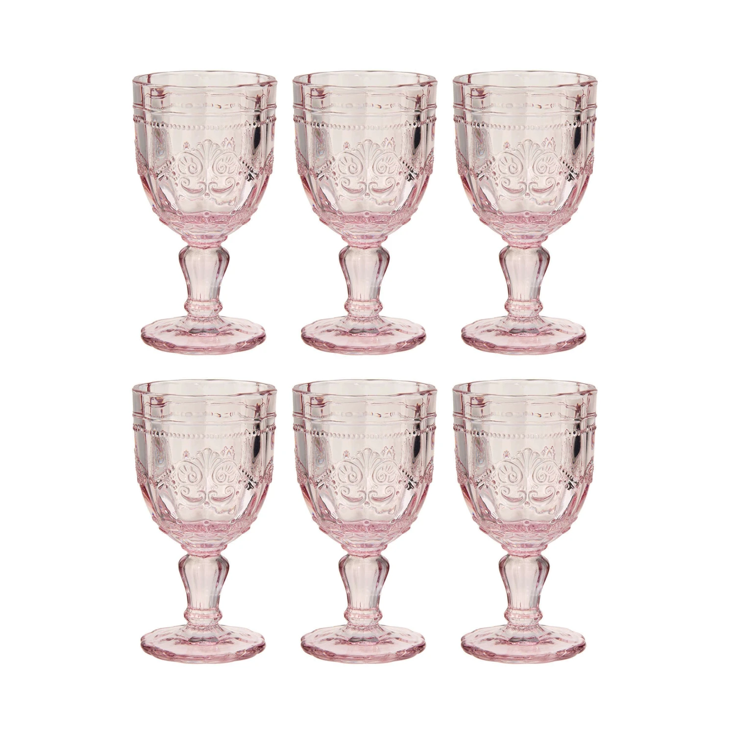 6x Weingläser 230ml VICTORIAN In Rosa 1 6x Weingläser 230ml VICTORIAN In Rosa