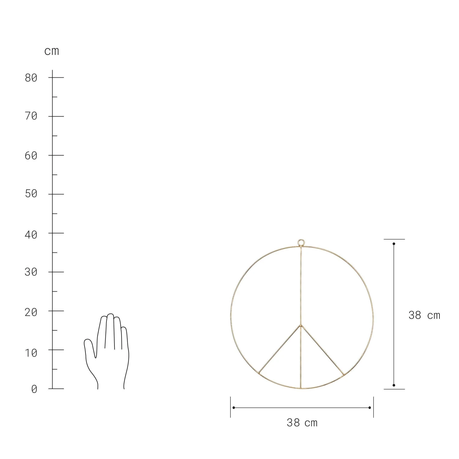 Deko Ring Ø38cm PEACE In Gold 2 Deko Ring Ø38cm PEACE In Gold – Bild 2