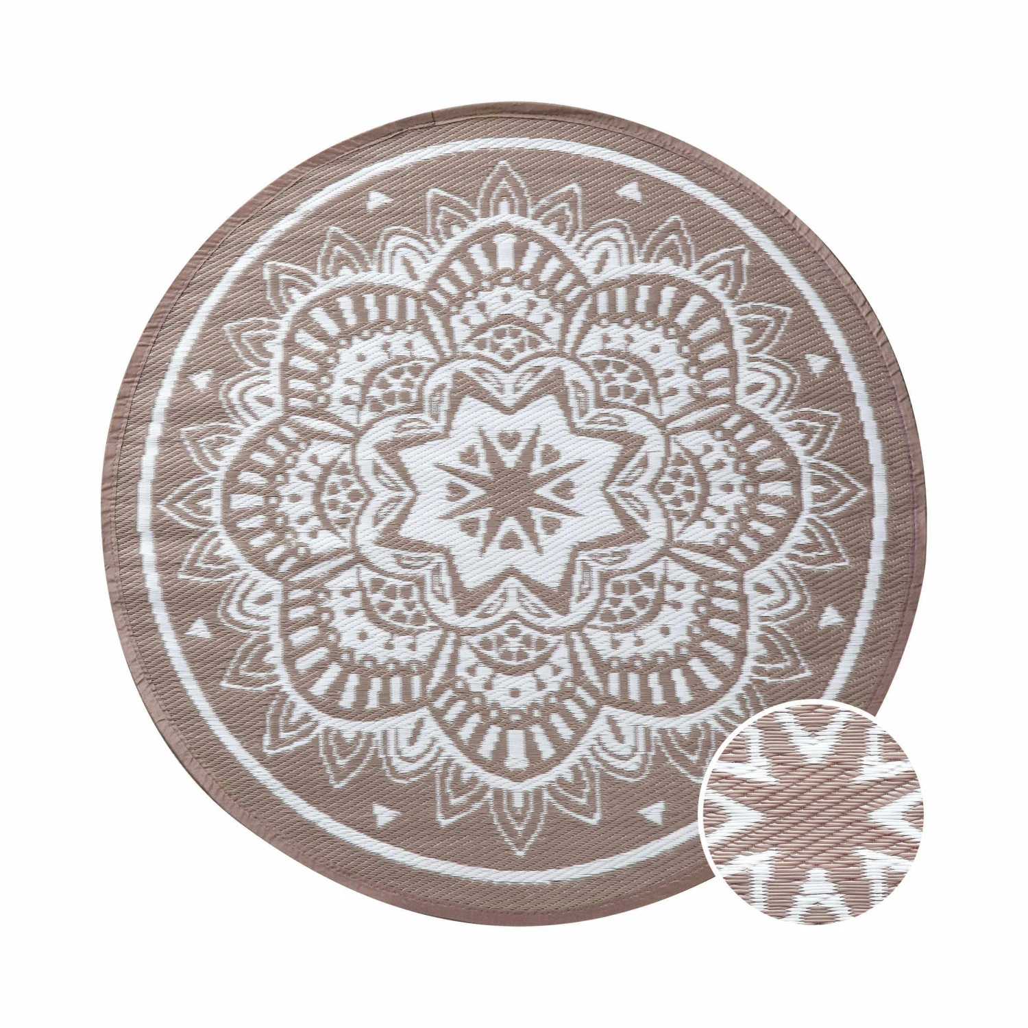 In- & Outdoor-Teppich Flora Ø118cm COLOUR CLASH In Natur-Weiß 3 In- & Outdoor-Teppich Flora Ø118cm COLOUR CLASH In Natur-Weiß – Bild 3