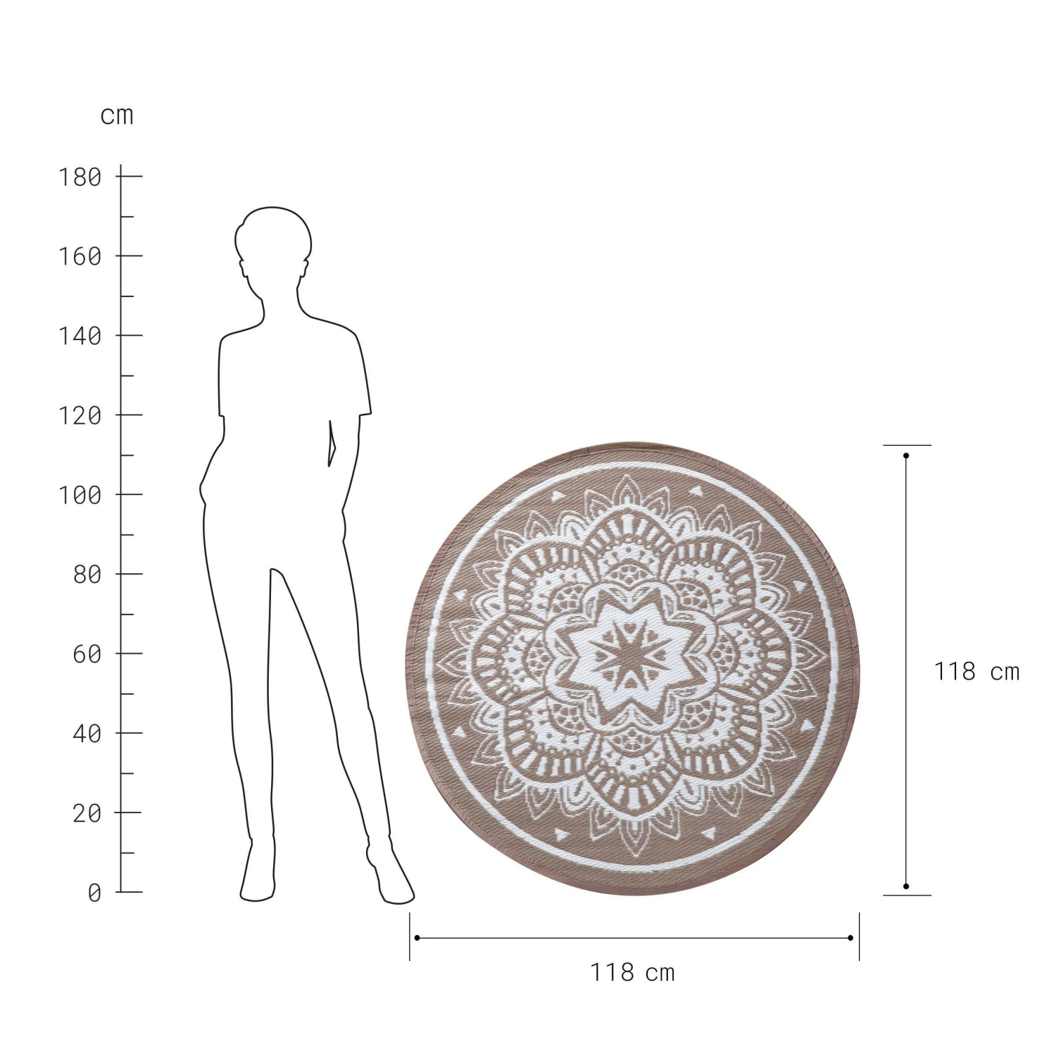 In- & Outdoor-Teppich Flora Ø118cm COLOUR CLASH In Natur-Weiß 4 In- & Outdoor-Teppich Flora Ø118cm COLOUR CLASH In Natur-Weiß – Bild 4
