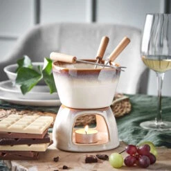 Mini-Fondue Mit 2 Gabeln AU CHOCOLAT In Beige 13 Mini-Fondue Mit 2 Gabeln AU CHOCOLAT In Beige -Hausdiscounter butlers mini fondue mit 2 gabeln au chocolat in beige 6
