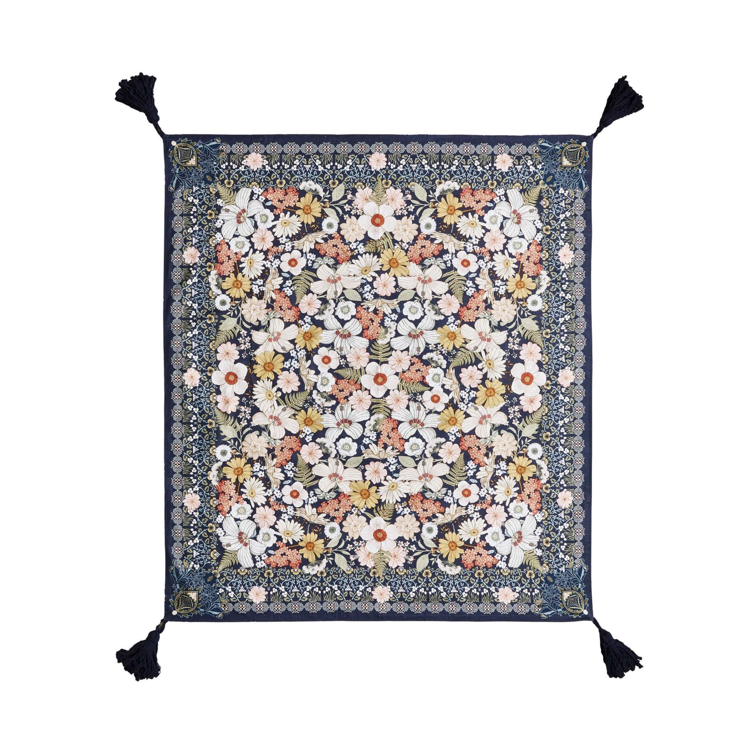 Picknickdecke L 175 X B 154cm BETWEEN FLOWERS In Dunkelblau 3 Picknickdecke L 175 X B 154cm BETWEEN FLOWERS In Dunkelblau – Bild 3