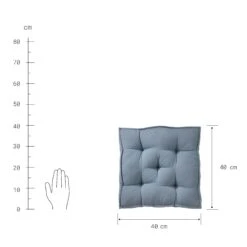 Sitzkissen L 40 X B 40cm SOLID In Blau 7 Sitzkissen L 40 X B 40cm SOLID In Blau -Hausdiscounter butlers sitzkissen l 40 x b 40cm solid in blau 3