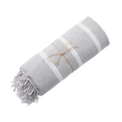 Strandtuch L 200 X B 180cm SURFSIDE In Hellgrau -Hausdiscounter butlers strandtuch l 200 x b 180cm surfside in hellgrau 5