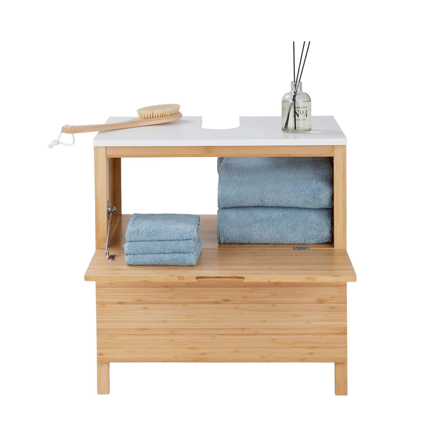 Waschbeckenunterschrank Mit Schublade WHITE SANDS In Natur-Weiß 3 Waschbeckenunterschrank Mit Schublade WHITE SANDS In Natur-Weiß – Bild 3