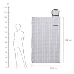 XXL-Picknickdecke Streifen L 200 X B 200cm GET TOGETHER In Hellgrau-Anthrazit -Hausdiscounter butlers xxl picknickdecke streifen l 200 x b 200cm get together in hellgrau anthrazit 2