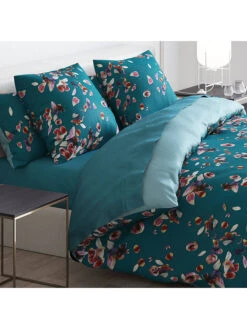 Cacharel Satin-Bettwäsche-Set "Aurore" In Petrol -Hausdiscounter cacharel satin bettwasche set aurore in petrol 2