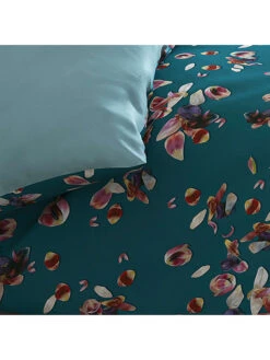 Cacharel Satin-Bettwäsche-Set "Aurore" In Petrol -Hausdiscounter cacharel satin bettwasche set aurore in petrol 3