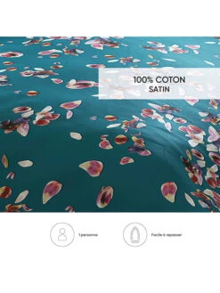 Cacharel Satin-Bettwäsche-Set "Aurore" In Petrol -Hausdiscounter cacharel satin bettwasche set aurore in petrol 5