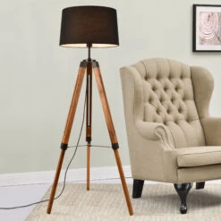 Stehleuchte Lagos In Braun (H)144cm (L)45cm (B)40cm -Hausdiscounter lux pro stehleuchte lagos in braun h 144cm l 45cm b 40cm 3