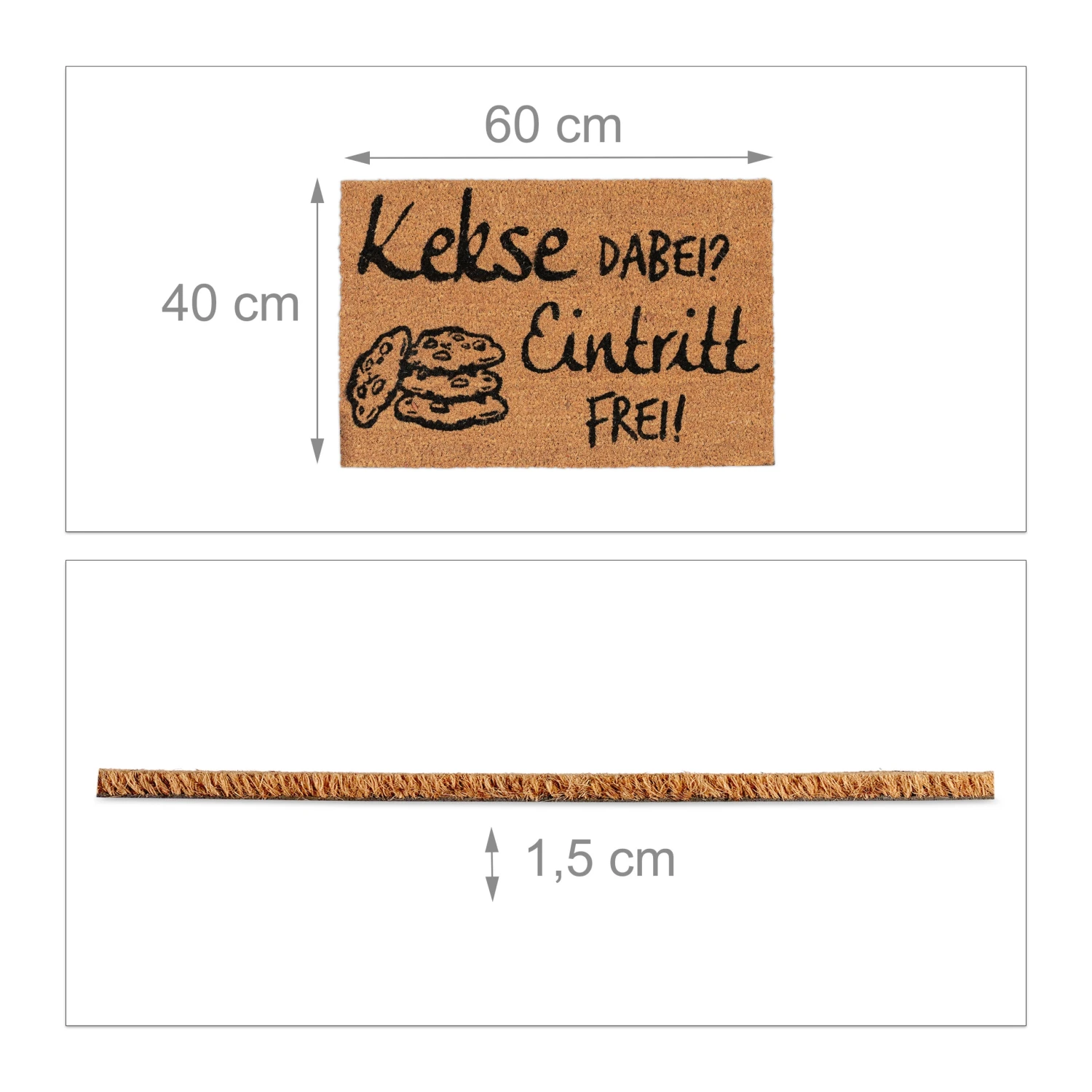 Fußmatte Kekse Dabei? Eintritt Frei! In Natur/Schwarz - 40 X 60 Cm 4 Fußmatte Kekse Dabei? Eintritt Frei! In Natur/Schwarz - 40 X 60 Cm – Bild 4