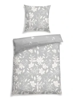 Schiesser Renforcé-Bettwäsche-Set "Fleur" In Grau