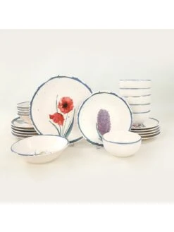 24tlg. Kombiservice In Creme/ Bunt -Hausdiscounter violeta home 24tlg kombiservice in creme bunt 2