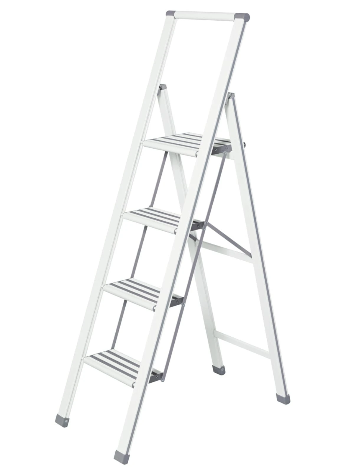 Wenko Alu-Design Klapptrittleiter 4-stufig Weiß In Weiß 11 Wenko Alu-Design Klapptrittleiter 4-stufig Weiß In Weiß – Bild 11