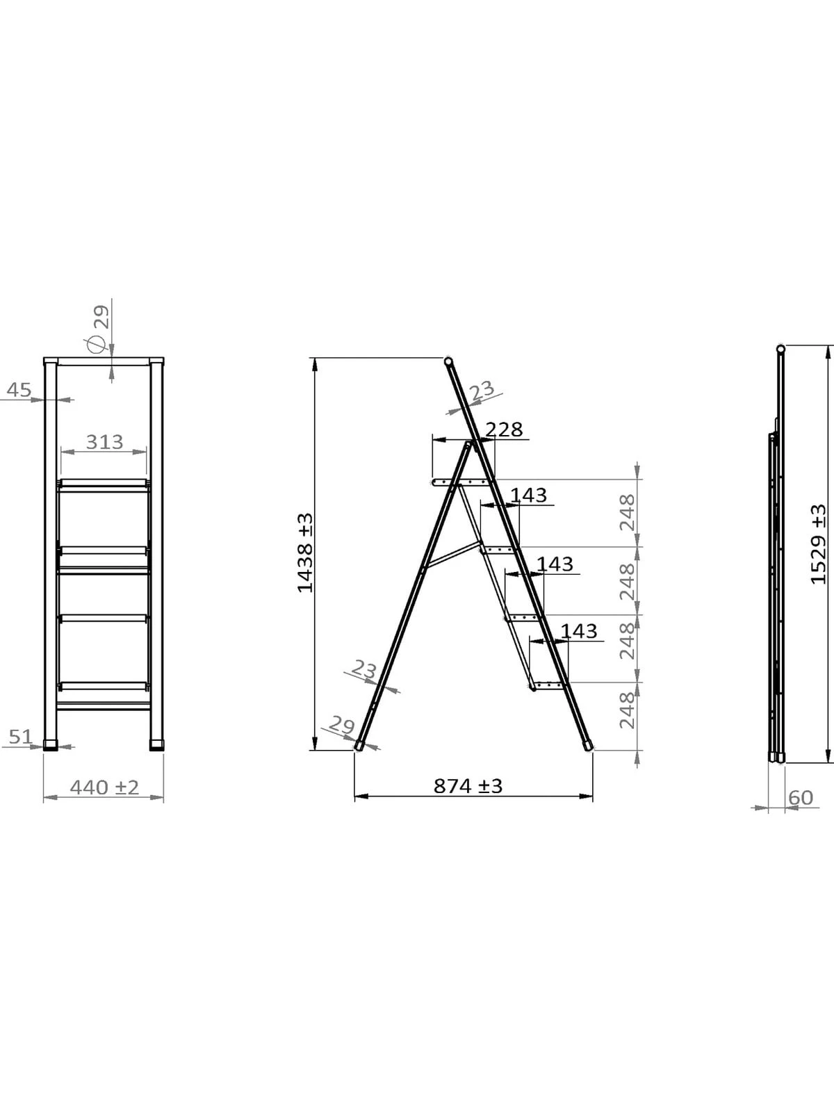 Wenko Alu-Design Klapptrittleiter 4-stufig Weiß In Weiß 8 Wenko Alu-Design Klapptrittleiter 4-stufig Weiß In Weiß – Bild 8